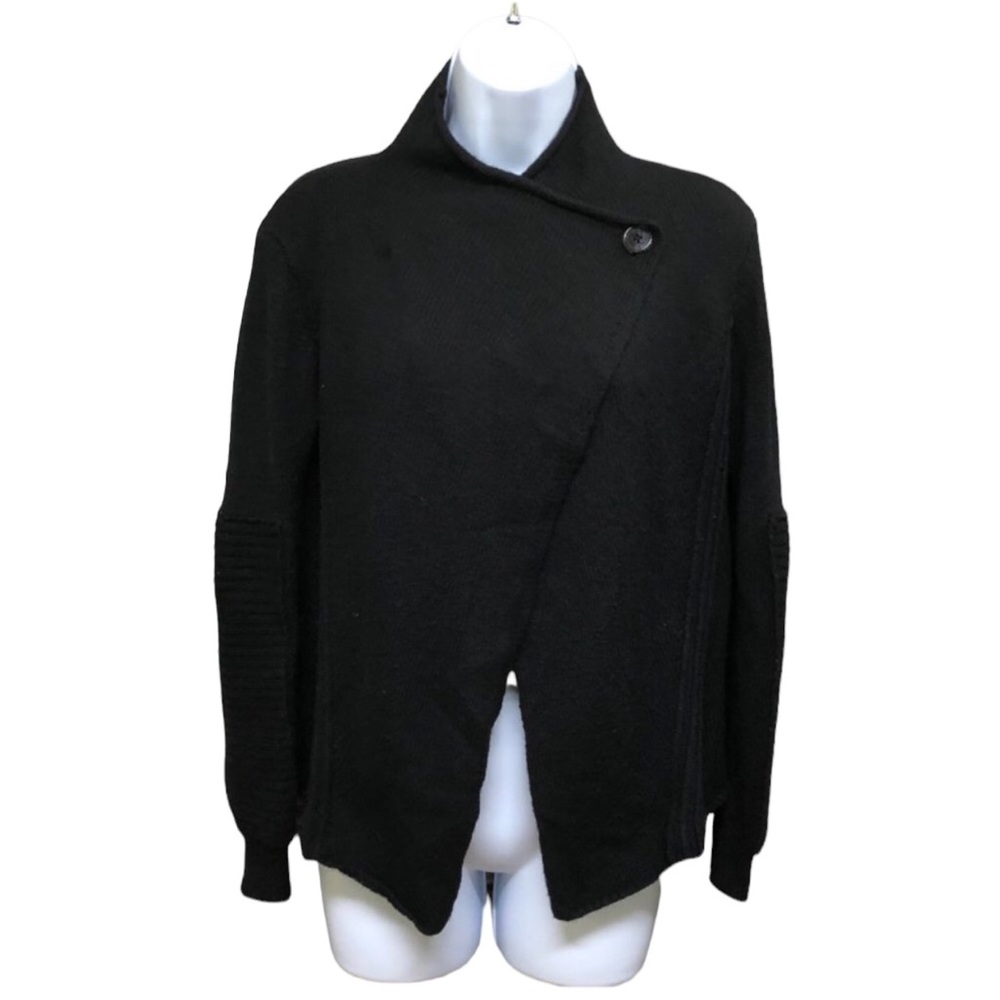Lole  Alpaca Wool Blend Black Essential Yoga Sweater Cardigan